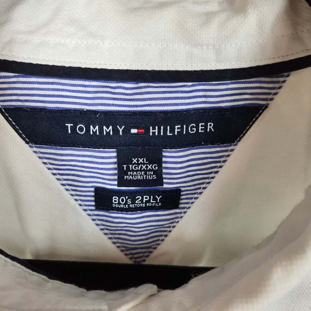 Tommy Hilfiger White Oxford Button Down Shirt XXL 2PLY Classic Cotton Casual - Picture 6 of 7